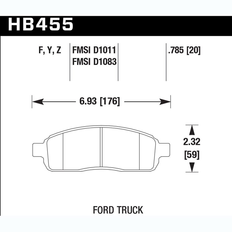 Disc Brake Pad Performance Ceramic w/0.785 Thickness