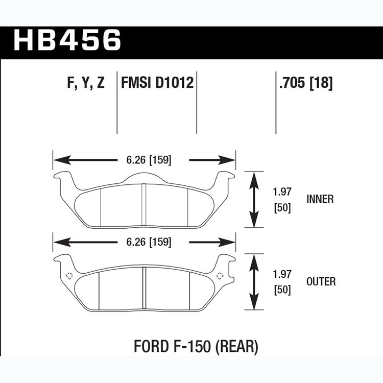 Disc Brake Pad Performance Ceramic w/0.705 Thickness