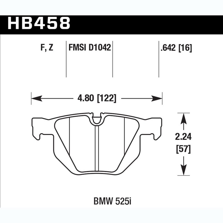 Disc Brake Pad Performance Ceramic w/0.642 Thickness