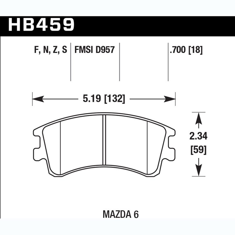 Disc Brake Pad Performance Ceramic w/0.700 Thickness