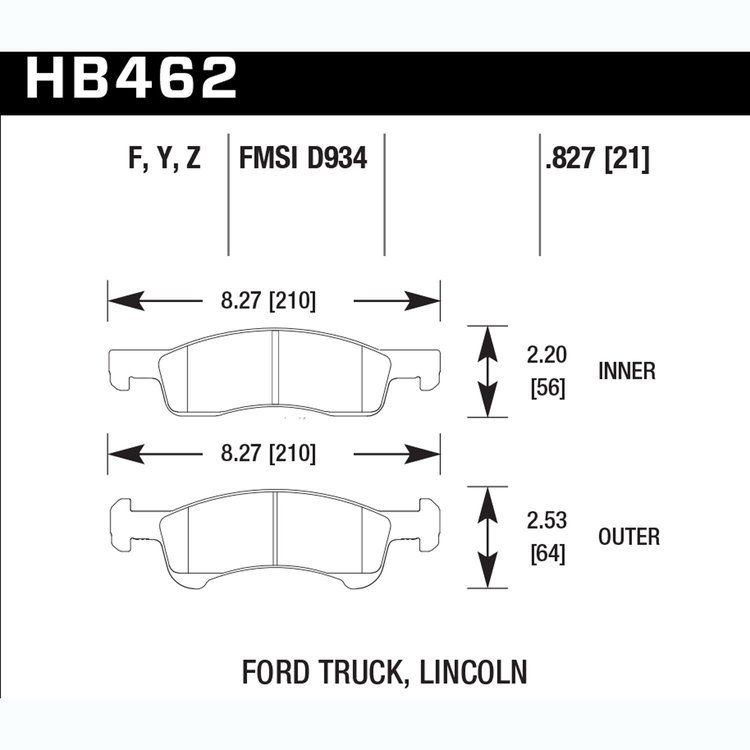 Disc Brake Pad Performance Ceramic w/0.827 Thickness