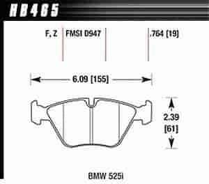 Disc Brake Pad HPS Performance Street w/0.764 Thickness
