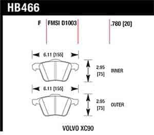 Disc Brake Pad HPS Performance Street w/0.780 Thickness