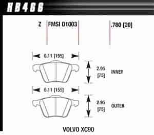 Disc Brake Pad Performance Ceramic w/0.780 Thickness