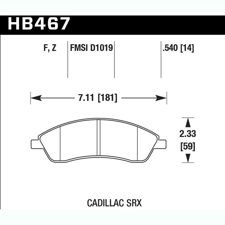 Ceramic Brake Pads 2004-09 Cadillac STS, CTS, SRX