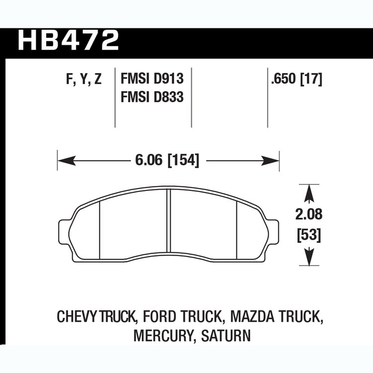Performance Ceramic Brake Pads Ford, Chevy, Mazda, Mercury, Saturn