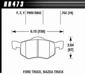 Disc Brake Pad Performance Ceramic w/0.752 Thickness