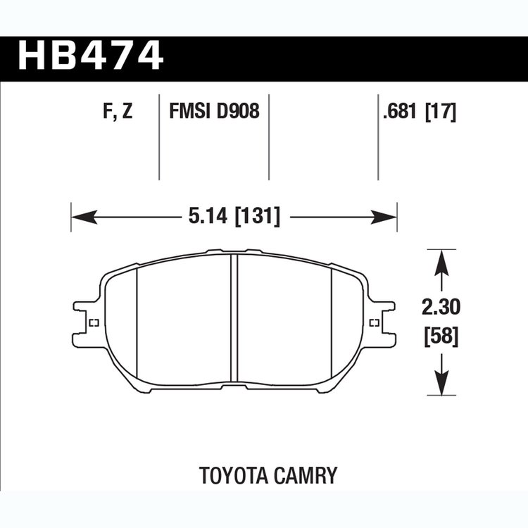 Disc Brake Pad Performance Ceramic w/0.681 Thickness