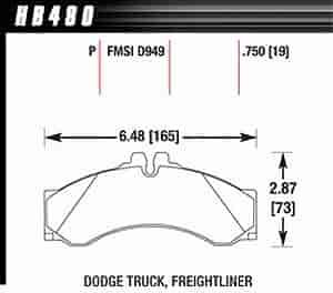 Disc Brake Pad SuperDuty w/0.750 Thickness