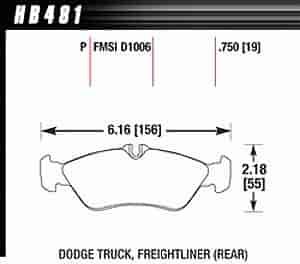 Disc Brake Pad SuperDuty w/0.750 Thickness