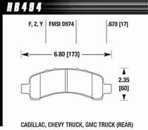 Disc Brake Pad HPS Performance Street w/0.670 Thickness