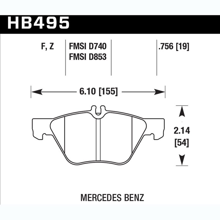 Disc Brake Pad Performance Ceramic w/0.756 Thickness