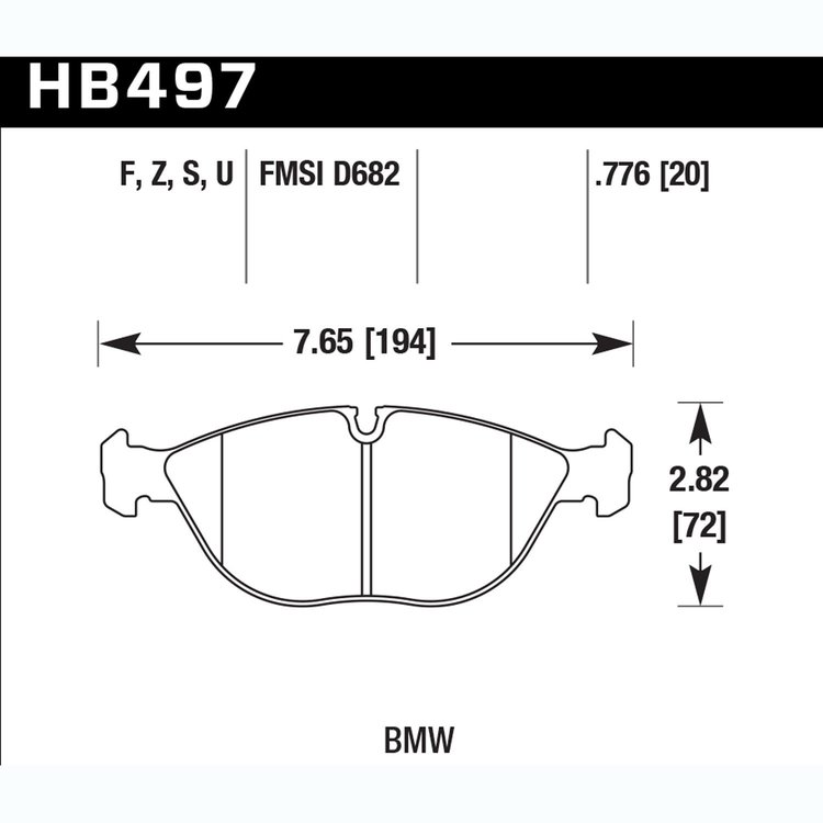 Disc Brake Pad Performance Ceramic w/0.776 Thickness