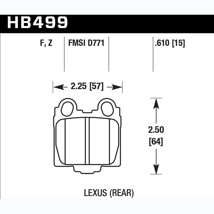 Disc Brake Pad Performance Ceramic w/0.610 Thickness