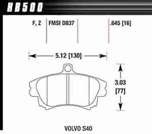 Disc Brake Pad HPS Performance Street w/0.645 Thickness
