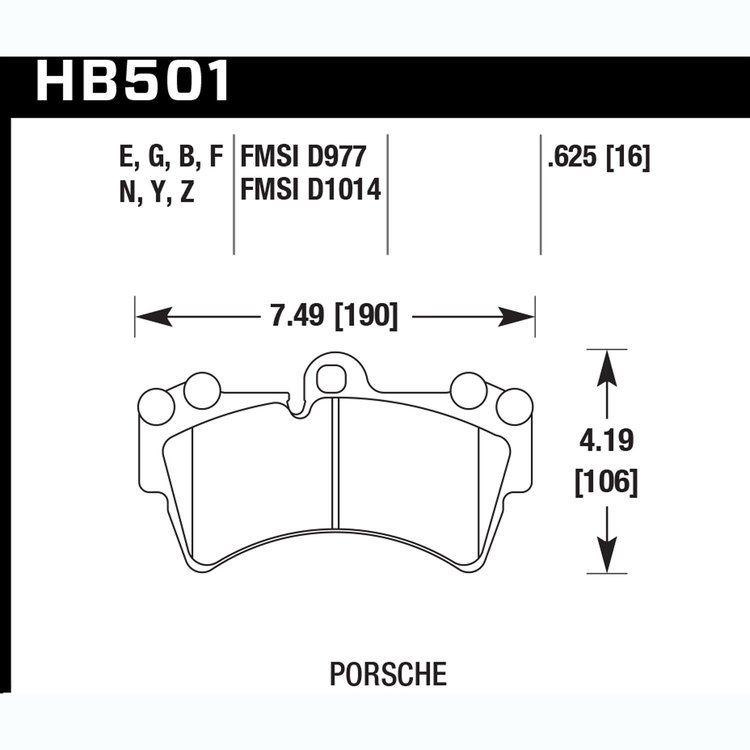 Disc Brake Pad Performance Ceramic w/0.625 Thickness