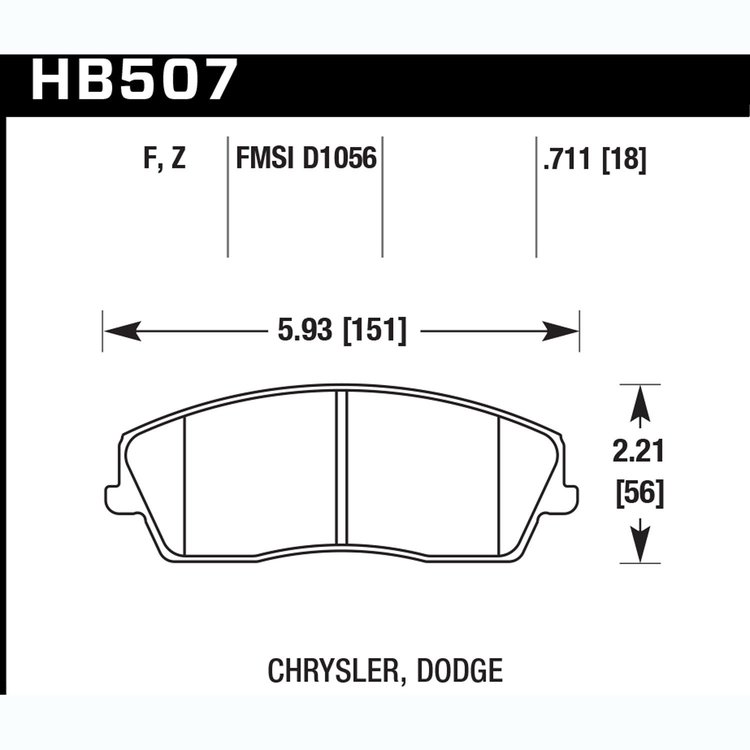 Disc Brake Pad Performance Ceramic w/0.711 Thickness