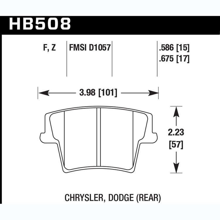 Disc Brake Pad Performance Ceramic w/0.586 Thickness