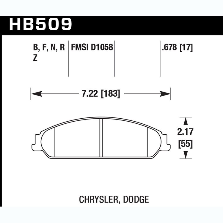 Disc Brake Pad Performance Ceramic w/0.678 Thickness