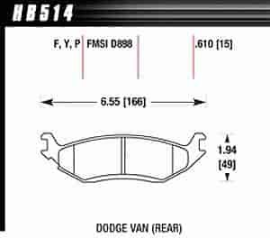 Disc Brake Pad SuperDuty w/0.610 Thickness