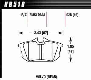 Disc Brake Pad HPS Performance Street w/0.626 Thickness