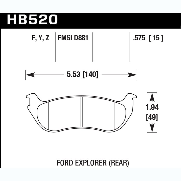 Disc Brake Pad Performance Ceramic w/0.575 Thickness