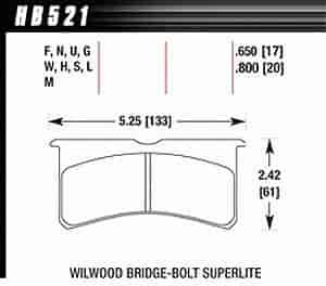 Disc Brake Pad Black w/0.650 Thickness