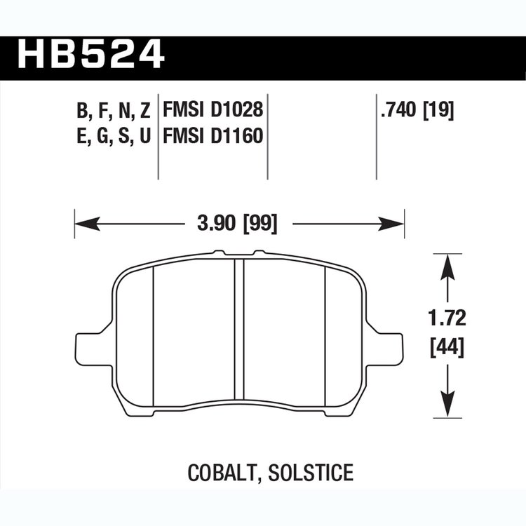 Disc Brake Pad Performance Ceramic w/0.740 Thickness