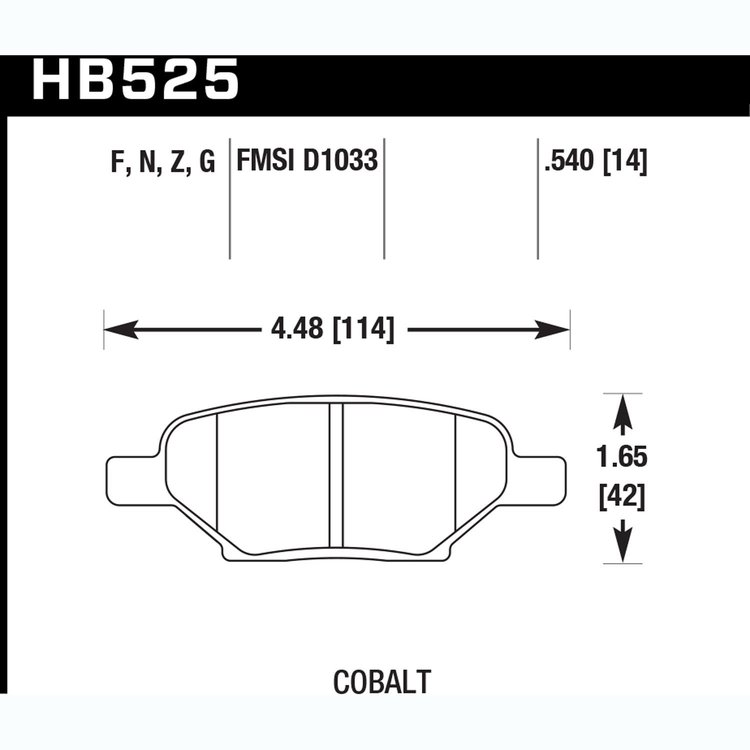 Disc Brake Pad Performance Ceramic w/0.540 Thickness