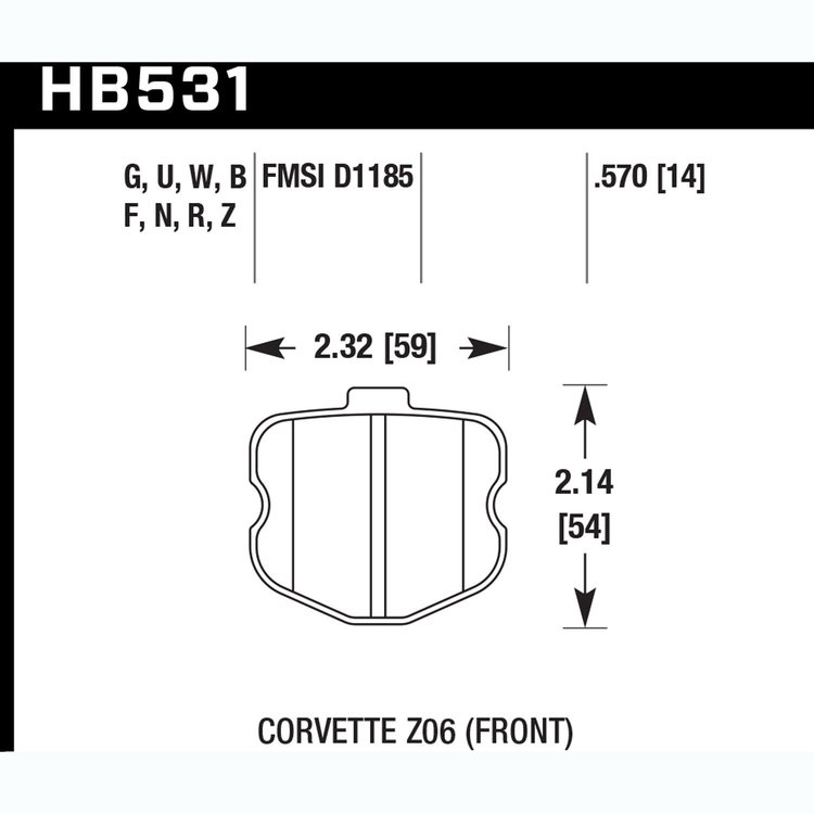 Disc Brake Pad Performance Ceramic w/0.570 Thickness