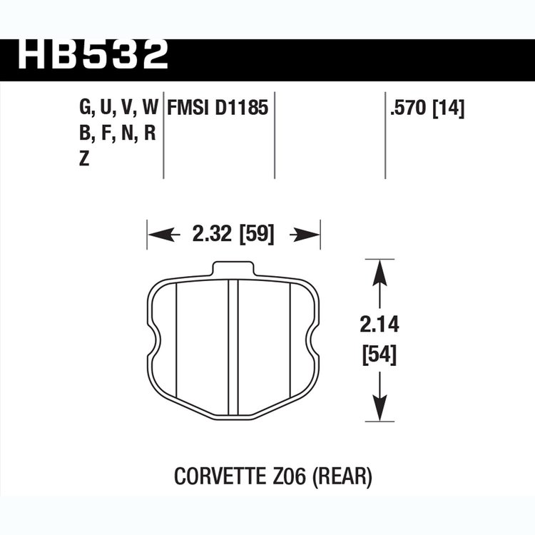 Disc Brake Pad Performance Ceramic w/0.570 Thickness
