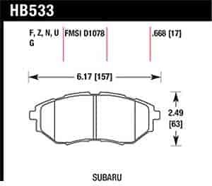 Disc Brake Pad DTC-70 w/0.855 Thickness