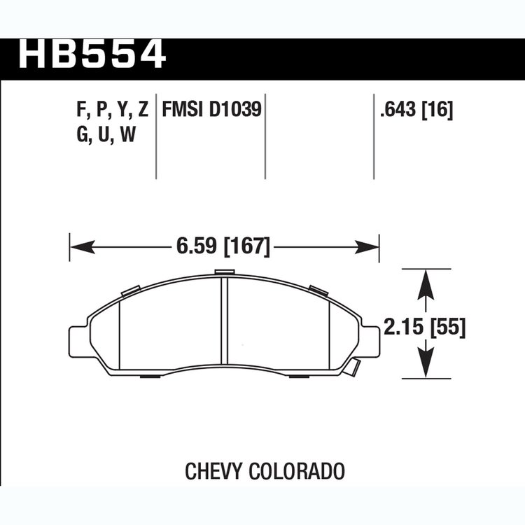 Disc Brake Pad Performance Ceramic w/0.643 Thickness