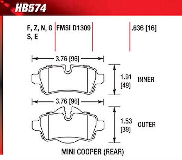 Blue 9012 Disk Brake Pads Mini Cooper