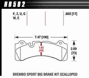 Disc Brake Pad Performance Ceramic w/0.660 Thickness
