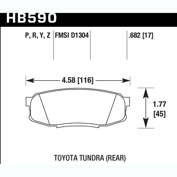 Disc Brake Pad Performance Ceramic w/0.682 Thickness