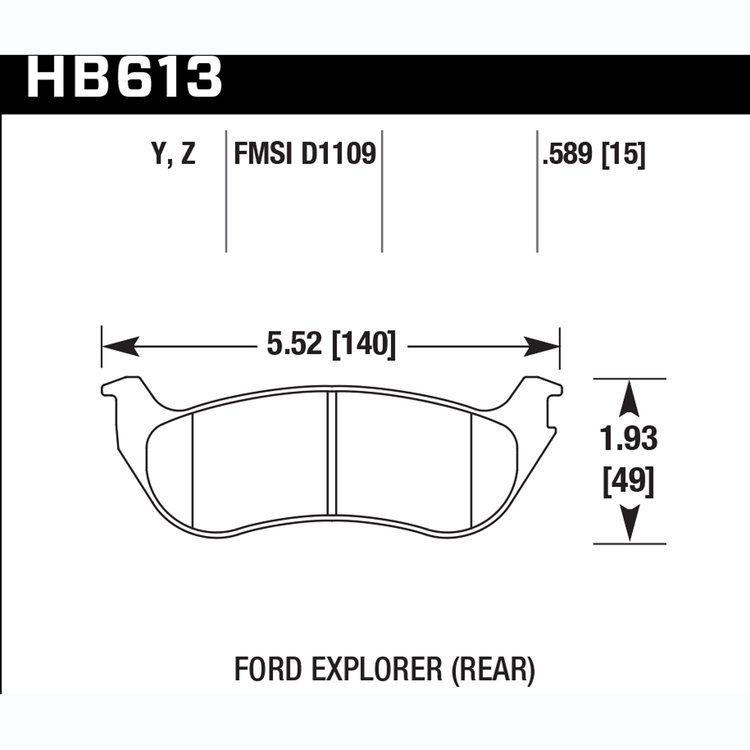 Disc Brake Pad Performance Ceramic w/0.589 Thickness