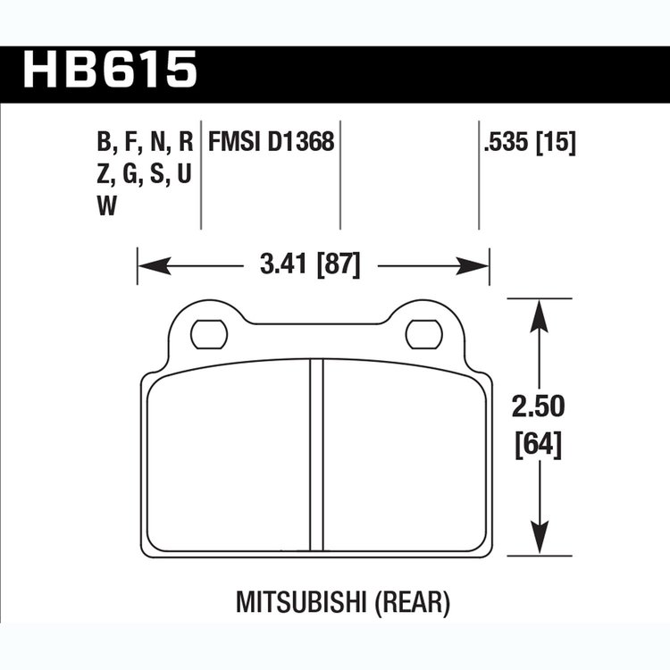 Disc Brake Pad Performance Ceramic w/0.535 Thickness