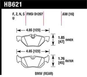 Disc Brake Pad HP Plus w/0.638 Thickness