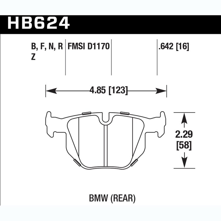 Disc Brake Pad Performance Ceramic w/0.642 Thickness