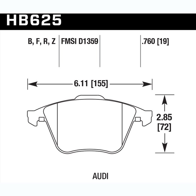 Disc Brake Pad Performance Ceramic w/0.760 Thickness