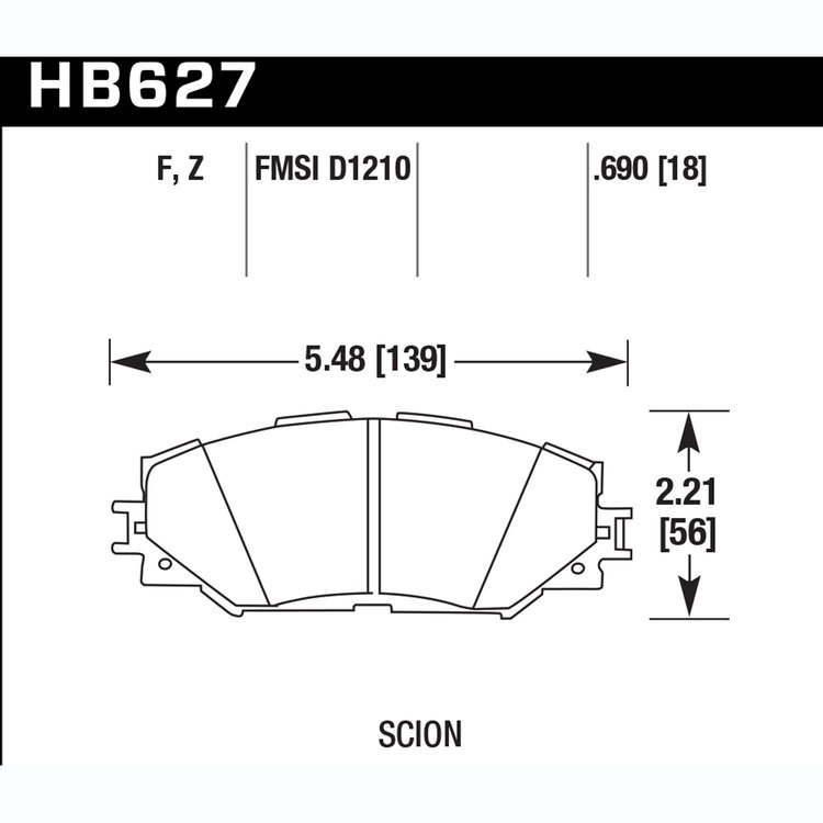 Disc Brake Pad Performance Ceramic w/0.690 Thickness