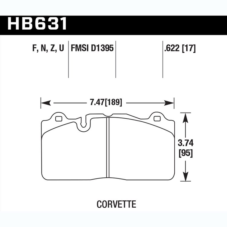 Disc Brake Pad Performance Ceramic w/0.622 Thickness