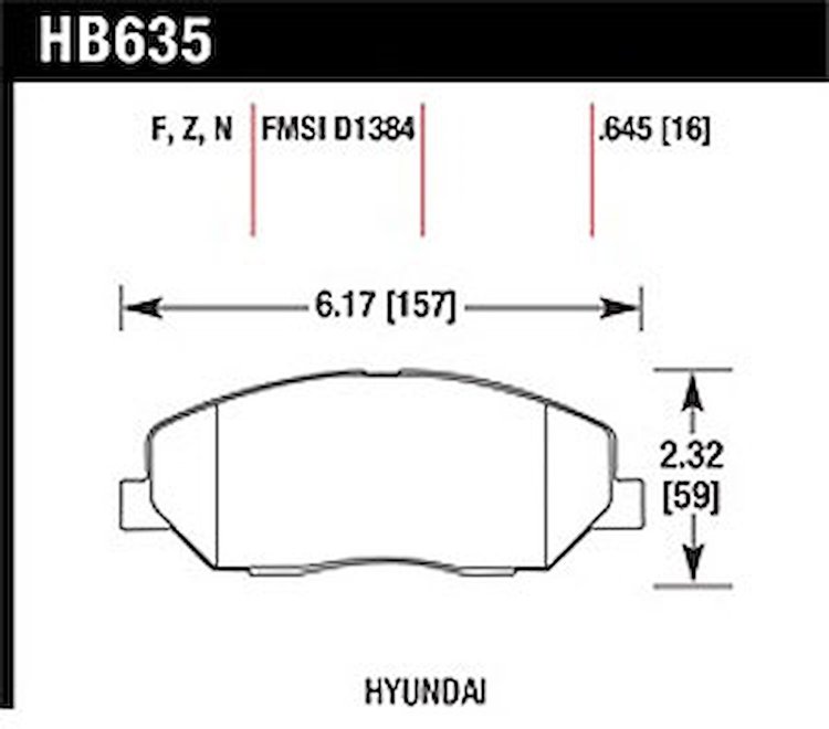 Disc Brake Pad HPS Performance Street w/0.645 Thickness