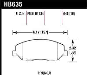 Disc Brake Pad Performance Ceramic w/0.645 Thickness