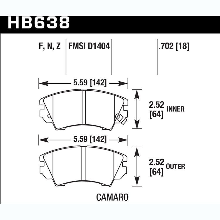 Disc Brake Pad Performance Ceramic w/0.702 Thickness