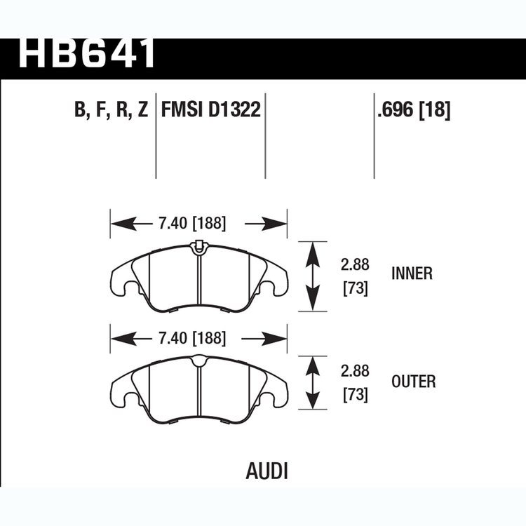Disc Brake Pad Performance Ceramic w/0.696 Thickness