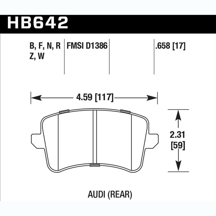 Disc Brake Pad Performance Ceramic w/0.658 Thickness