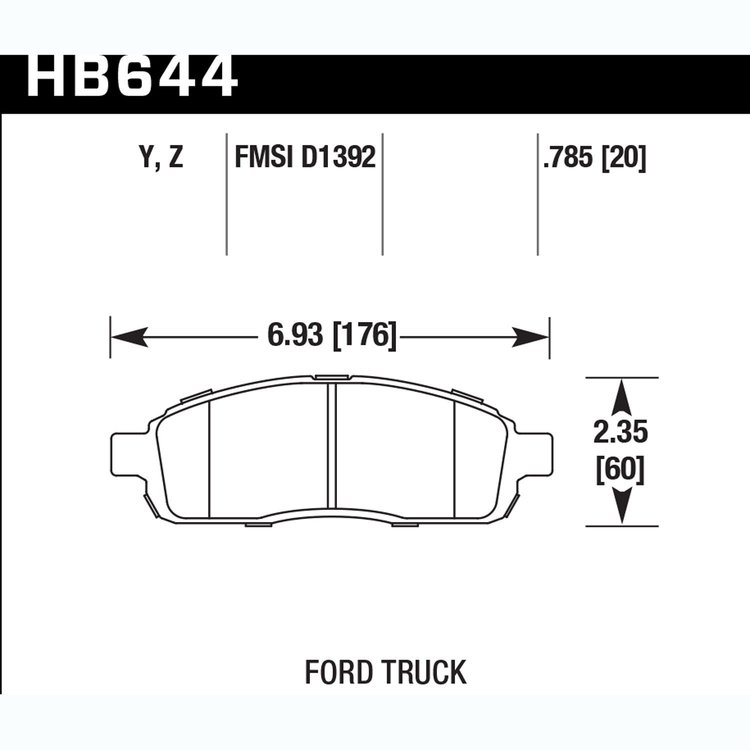 Disc Brake Pad Performance Ceramic w/0.785 Thickness
