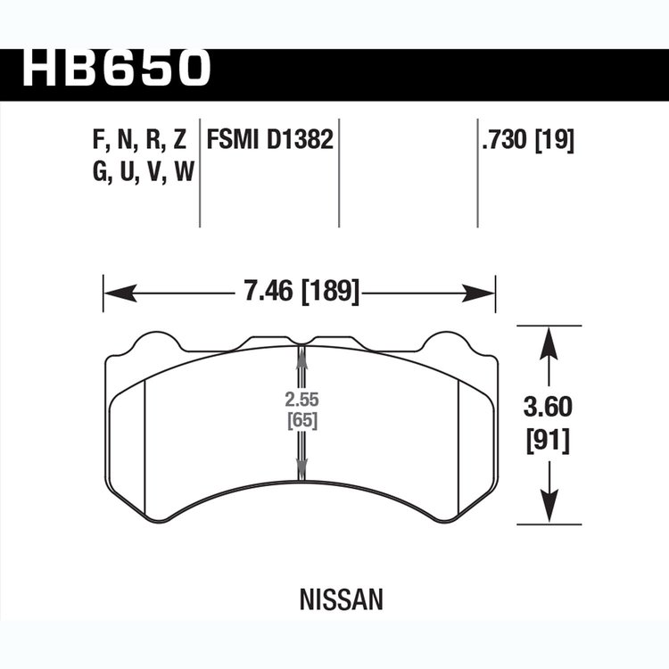 Disc Brake Pad Performance Ceramic w/0.7304 Thickness